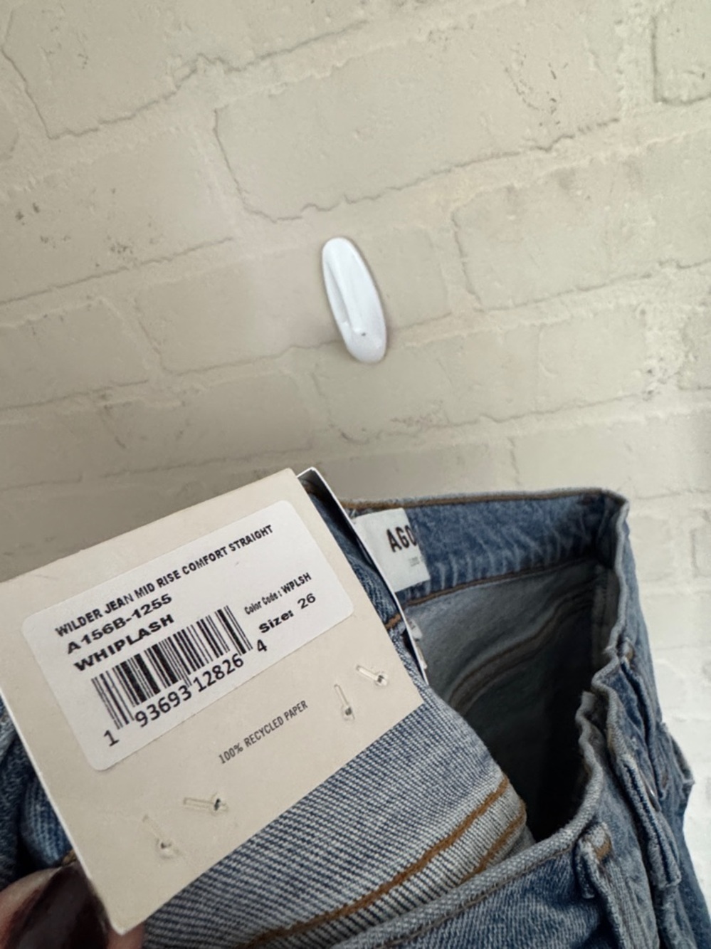 AGOLDE wilder jeans straight denim distressed whiplash NEW  26 mid rise comfort - Picture 6 of 8
